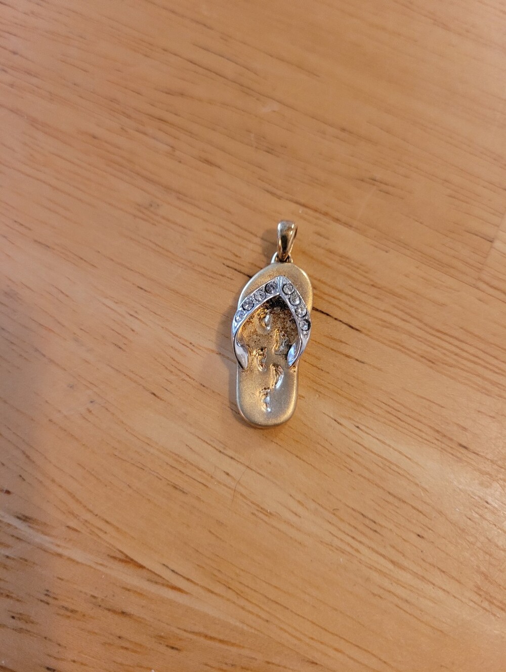 18kt Gold Over Sterling Silver Flip Flop Pendant